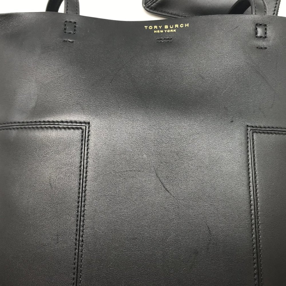 Tory Burch Block-T Tote Bag | Purse | Designer | Fashion Bag | Black - Picture 8 of 12